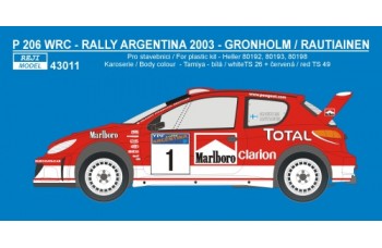 Decal – Peugeot 206 WRC 2003 - Rally Argentina 2003